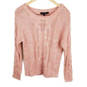 Love Tree womans Small Pink Cable knit sweater nwt